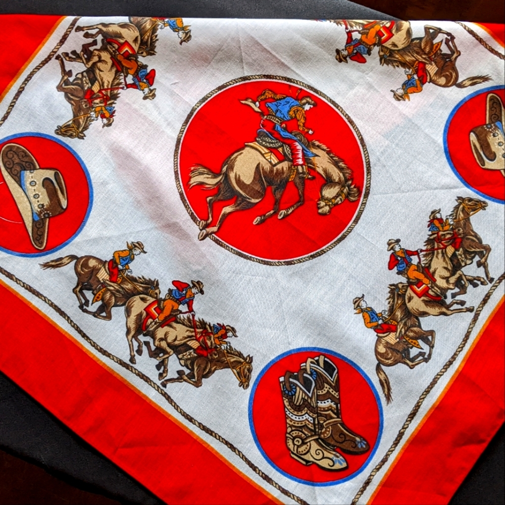 Hav-A-Hank Rodeo Cowboy Bandanna, Made in USA
